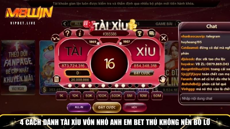 Top cách đánh tài xỉu vốn nhỏ